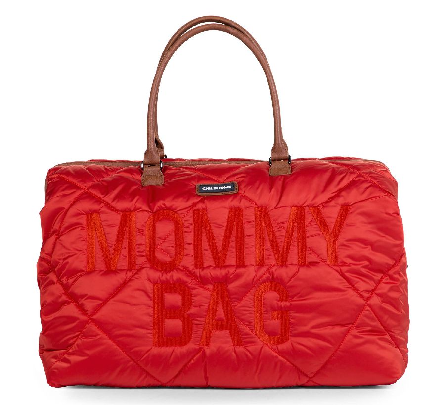Verzorgingstas Childhome Mommy Bag Puffered, draagtas met luiermat | Puffered red