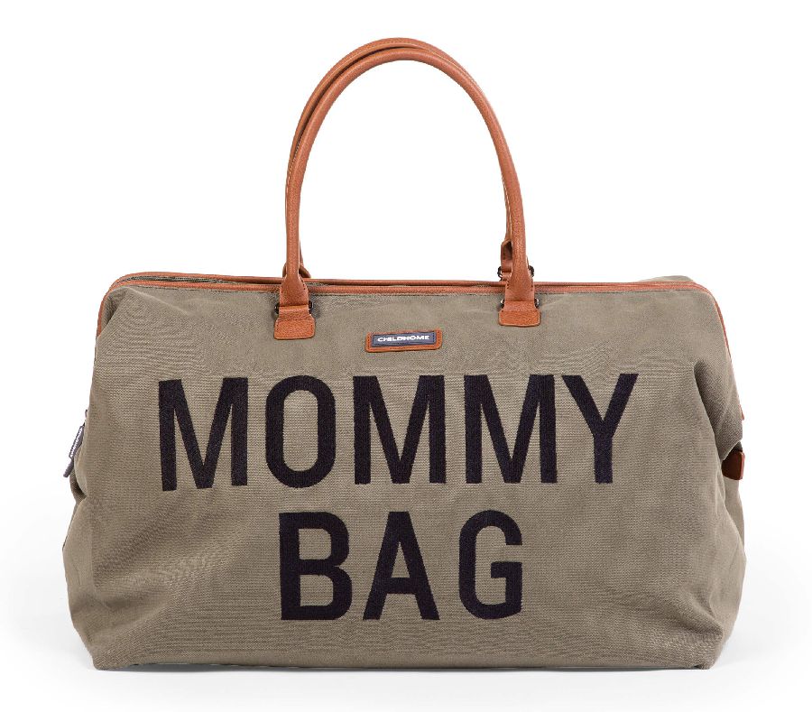 Verzorgingstas Childhome Mommy Bag Canvas, draagtas met luiermat | Canvas kaki