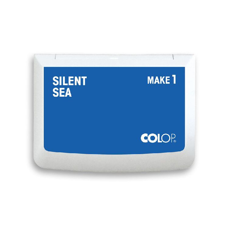 Stempelkussen met inkt, Make 1 9x5cm inkt: blauw, silent sea 1 stuk(s)
