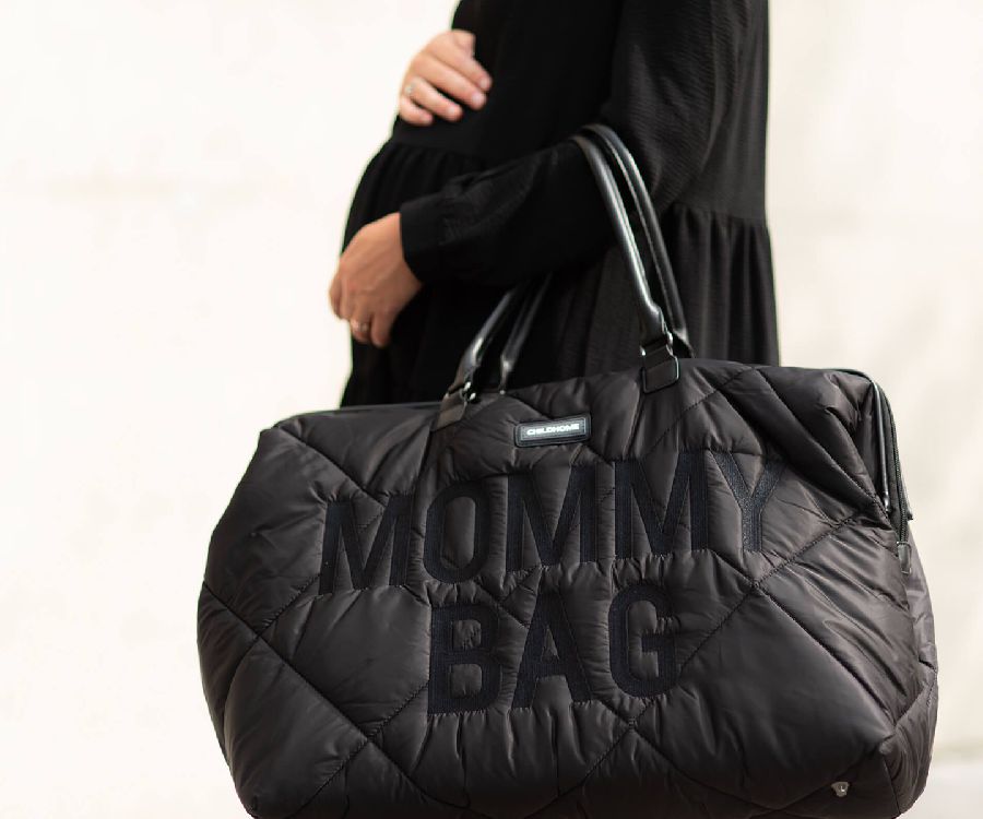 Verzorgingstas Childhome Mommy Bag Puffered, draagtas met luiermat | Puffered black