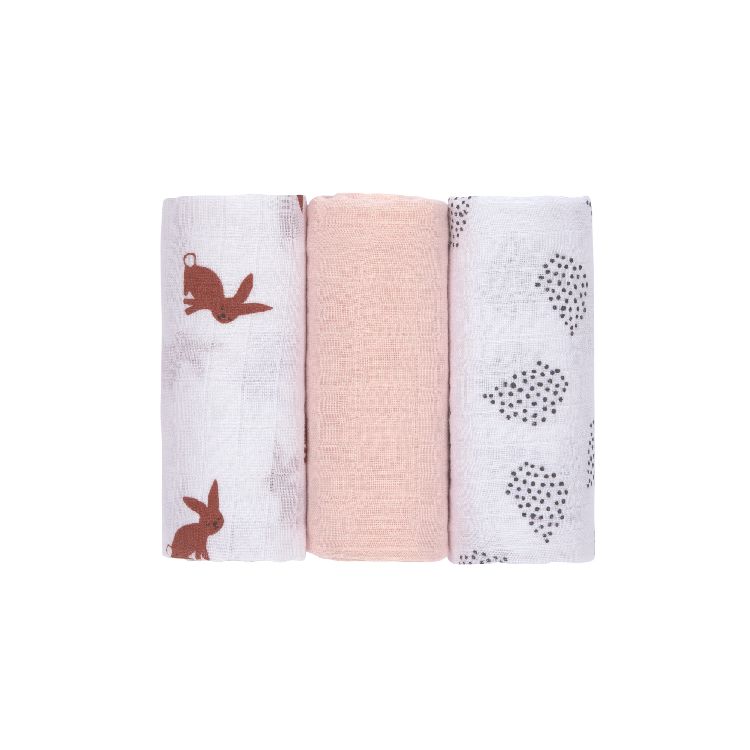 Tetra doek Laessig Swaddle & Burp Blanket M | Little Forest Rabbit