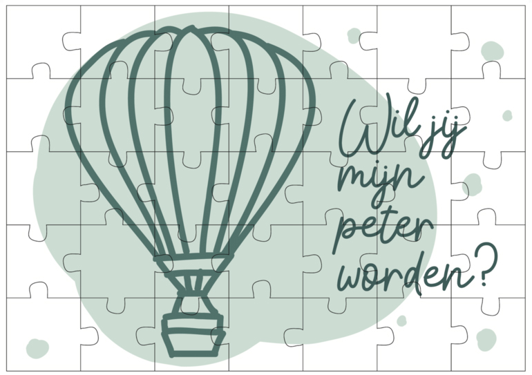 Puzzel MINIMOU Wil je mijn peter worden? | Green Balloon
