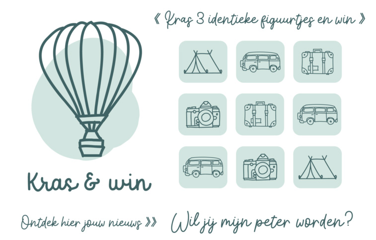 Wenskaart MINIMOU, kraskaart | Green Balloon