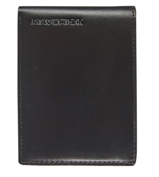 Geldbeugel MAVERICK Leather Billford RFID with Coin Pocket | All Black