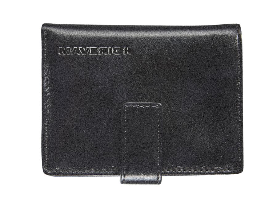 Geldbeugel MAVERICK Leather Cardprotector Super Compact RIFD | All Black