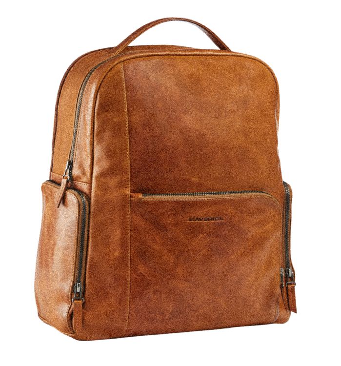 Rugzak MAVERICK Leather Backpack W Laptop Pocket 14  | New Men