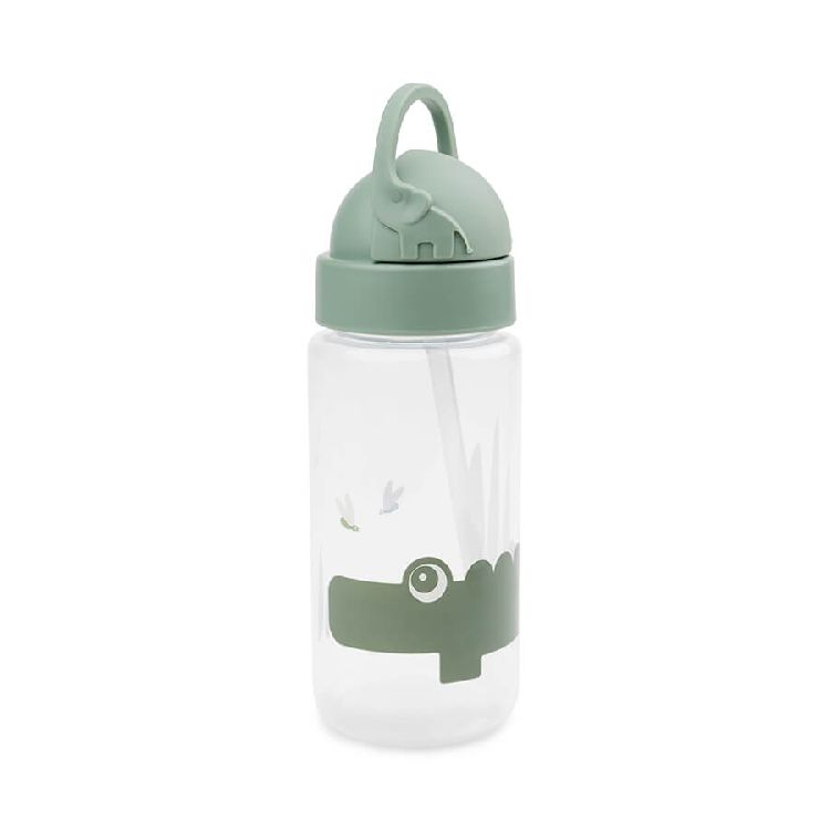 Drinkfles Done by Deer Straw Bottle 350ml | Croco green