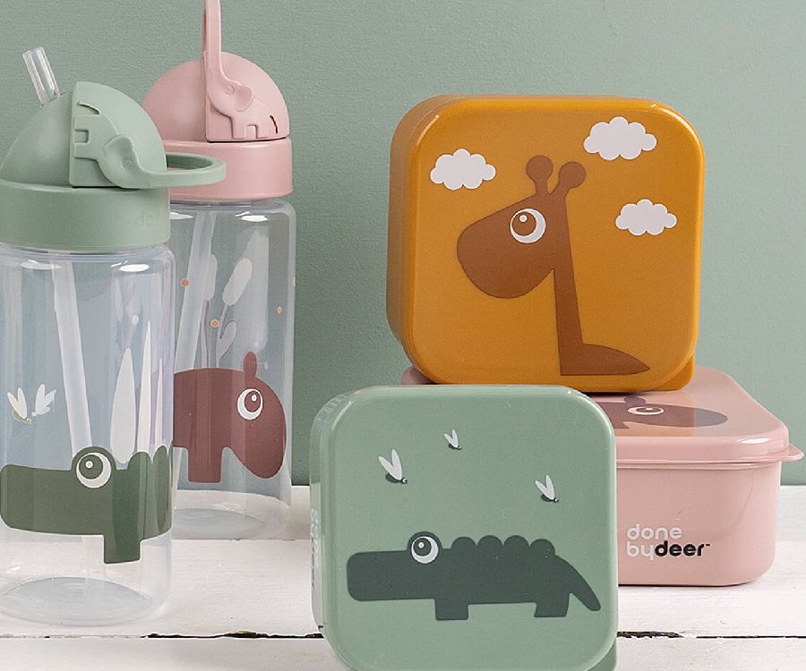 Drinkfles Done by Deer Straw Bottle 350ml | Croco green