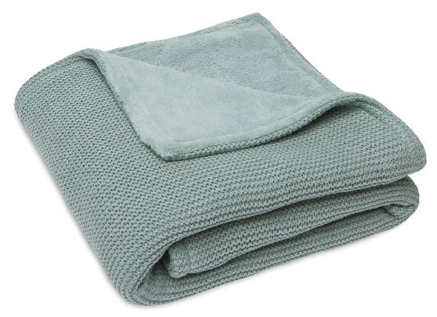 Deken Jollein, geschikt voor wieg/draagmand/park | Basic Knit forest green