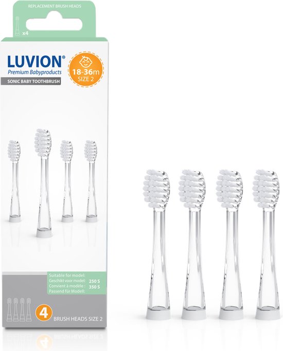 Vervangborstel voor elektrische tandenborstel Luvion, geschikt voor Luvion Sonische baby tandenborstel 250S/Sonische baby tandenborstel 350S/Electrical baby toothbrush 400S Racoon
