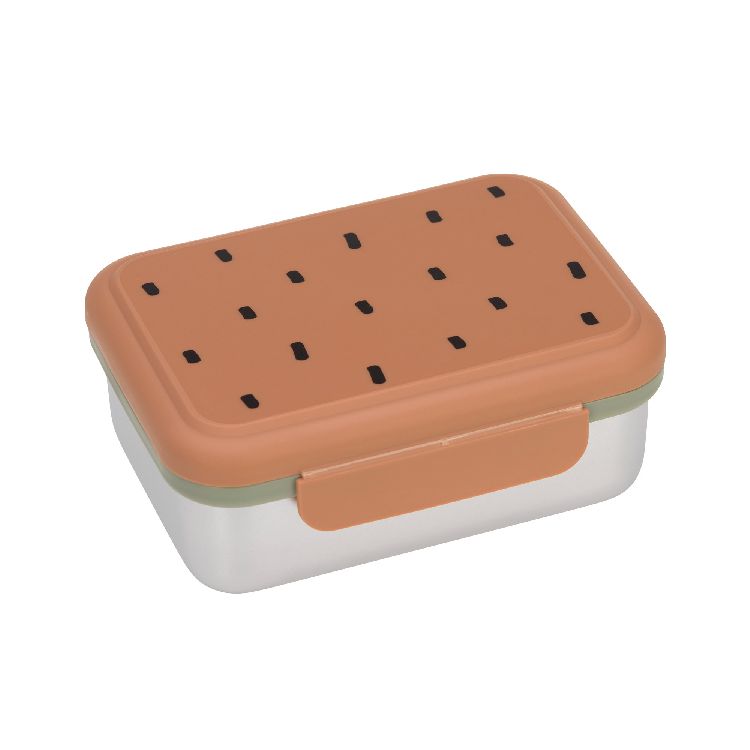 Brooddoos Laessig Lunchbox Stainless Steel | Happy Prints caramel