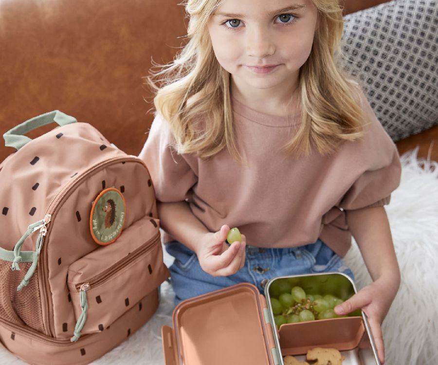 Brooddoos Laessig Lunchbox Stainless Steel | Happy Prints caramel