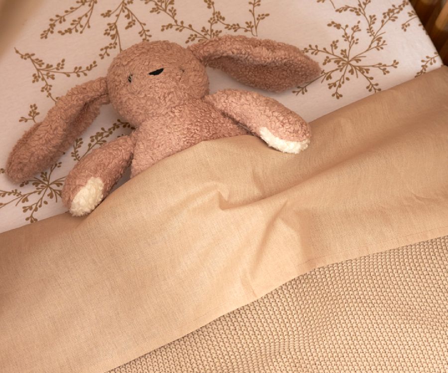 Hoeslaken Meyco Baby, geschikt voor babybed 60x120 | Branches sand