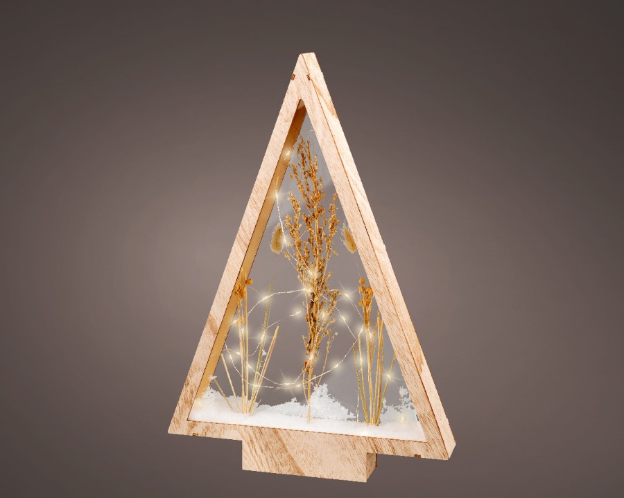 Verlichting Lumineo, boom met gedroogde bloemen, L 5 x B 32.5 x H 47 cm