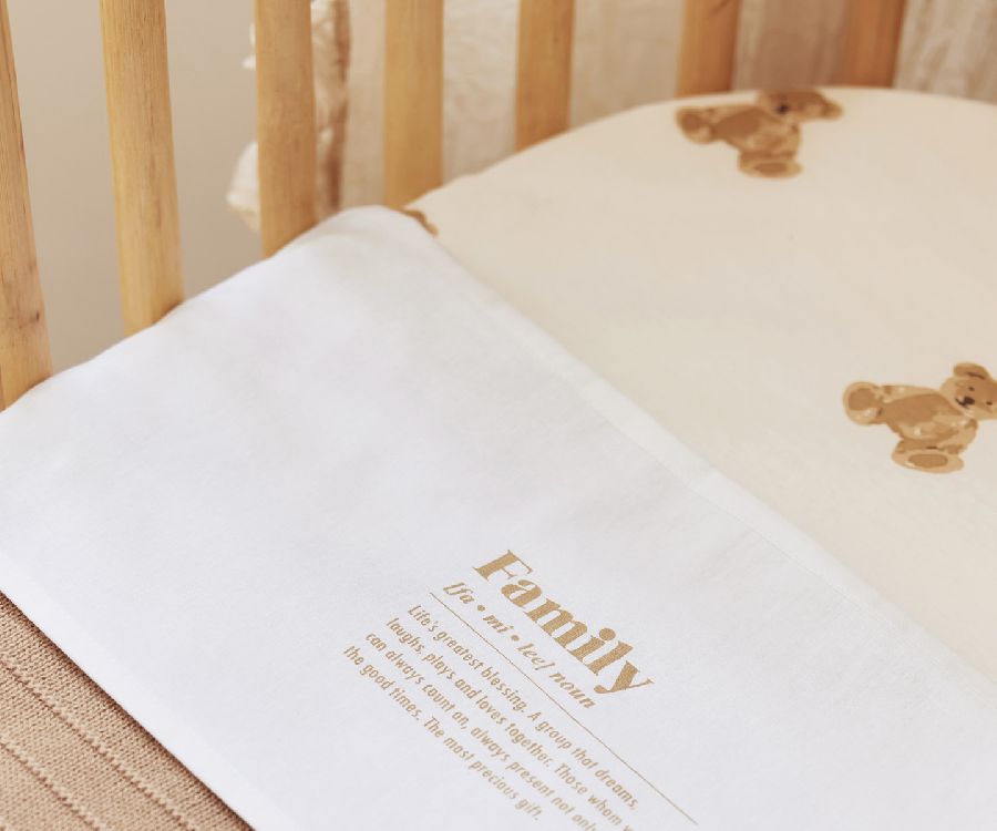 Hoeslaken Jollein, geschikt voor babybed 60x120 | Teddy Bear