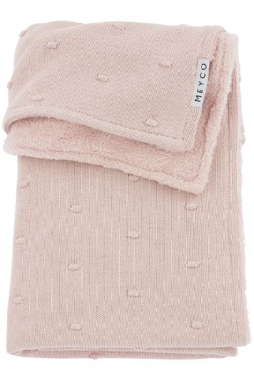 Deken Meyco Baby Fleece, geschikt voor babybed 60x120/babybed 70x140 | Mini Knots soft pink
