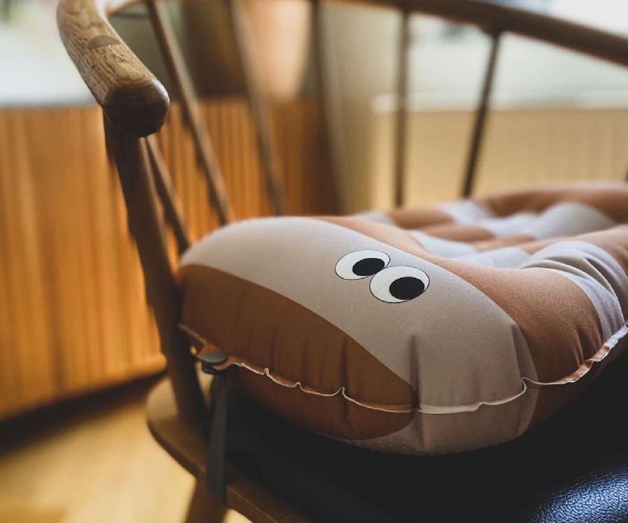 Stoelverhoger Noui Noui Seat Cushion | Stripes mustard/nude