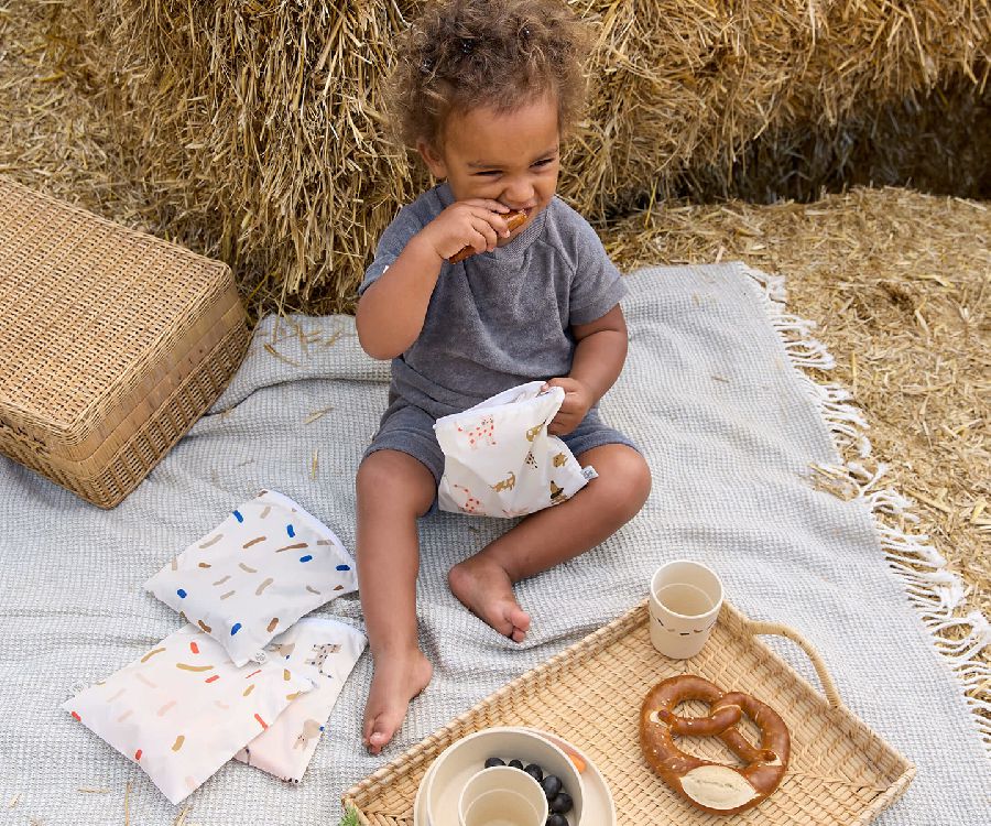 Brooddoos Laessig Snack Bag | Little Mateys spicey orange