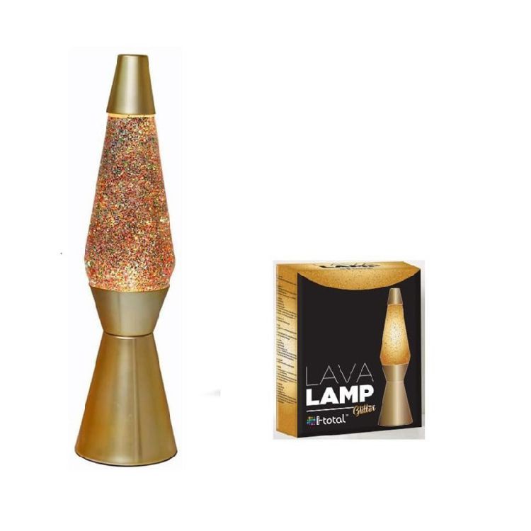 Gloeilamp i-total, Lava Lamp | Gold Glitter
