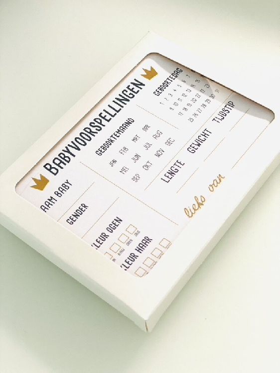 Babyvoorspellingen MINIMOU Wenskaart Thema geslacht | GenderRevealFeestje26