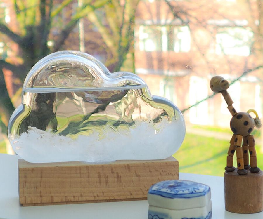 Barometer Bitten Skull Cloud Weather Predictor