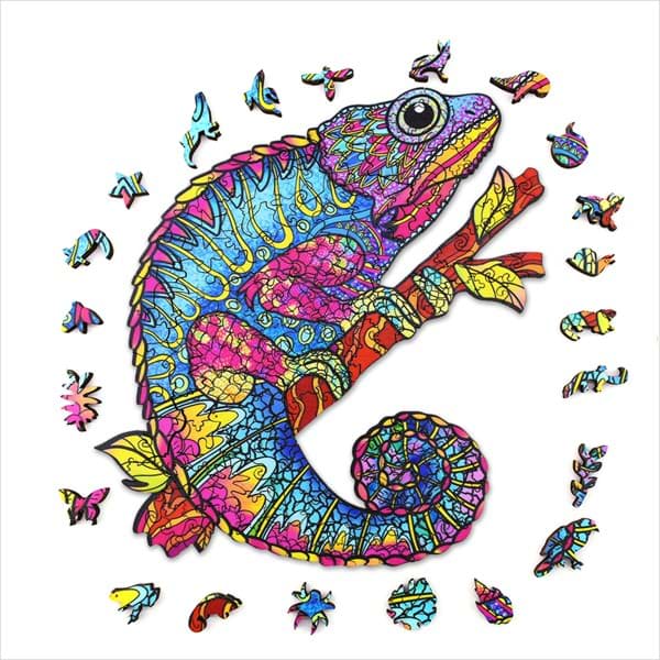 Puzzel ACROPAQ Wooden Jigsaw Puzzle - Chameleon