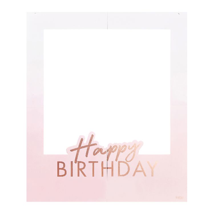Gadget Ginger Ray Rose Gold Foiled Personalised Happy Birthday Selfie Photo Booth Frame