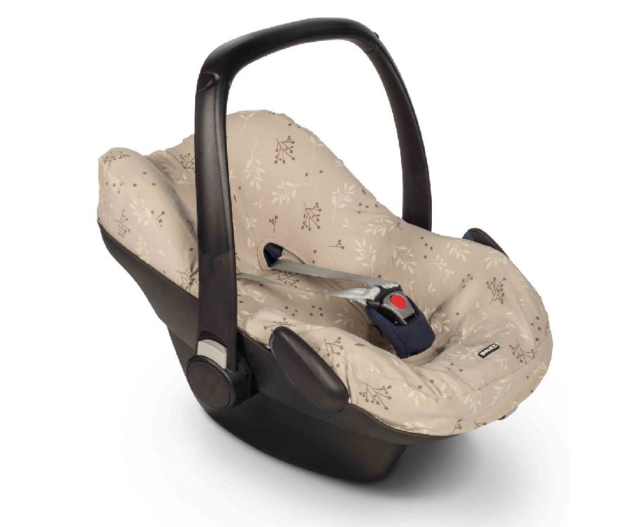 Autostoel hoes Dooky Seat Cover, geschikt voor Joie Baby/Nuna/Cybex/Maxi-Cosi/Joolz i-Snug 2/Pipa Next/Pipa Urbn/Cloud G i-Size/Cloud G i-Size Plus/Cloud T i-Size/Cloud T i-Size Plus/Cabriofix i-Size/Pebble 360 Pro2/Pebble 360/Pebble S/Joolz x MC Pebble 360 Pro2 | Romantic Leaves Beige