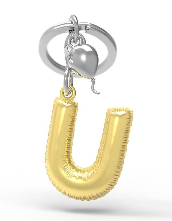 Sleutelhanger Metalmorphose Alphabet - U, letter | Party Balloon
