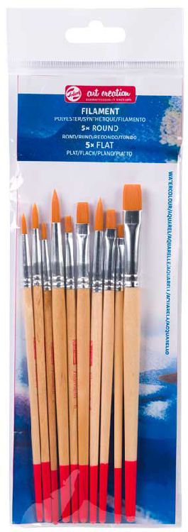 Penseel TALENS Aquarelpenselen Set, plat/rond | Art Creation