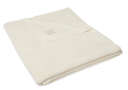 Deken Jollein, geschikt voor wieg/draagmand/park | Basic Knit ivory
