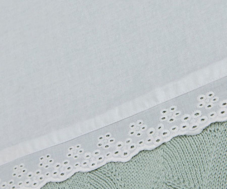 Laken Jollein, geschikt voor wieg/draagmand/park | Lace ivory