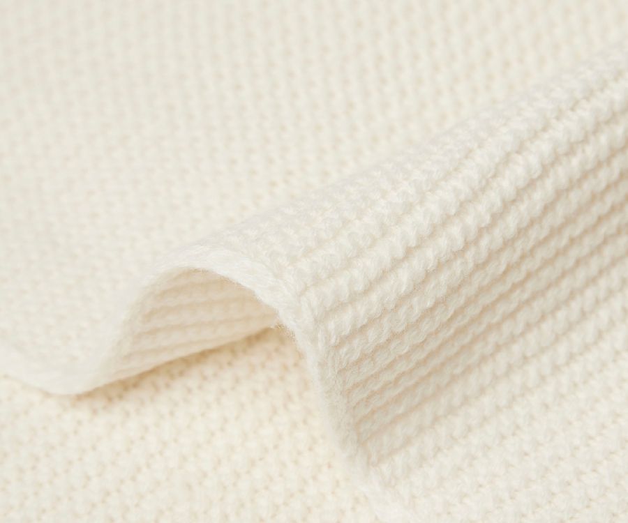 Deken Jollein, geschikt voor wieg/draagmand/park | Basic Knit ivory