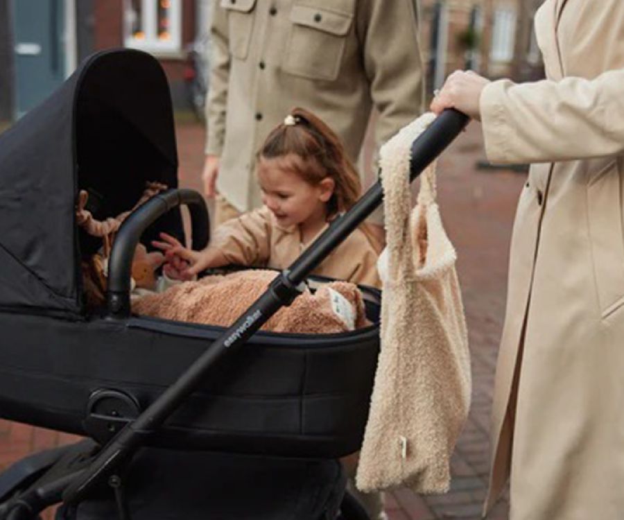Verzorgingstas Jollein Shopper, draagtas met luiermat | Boucle naturel