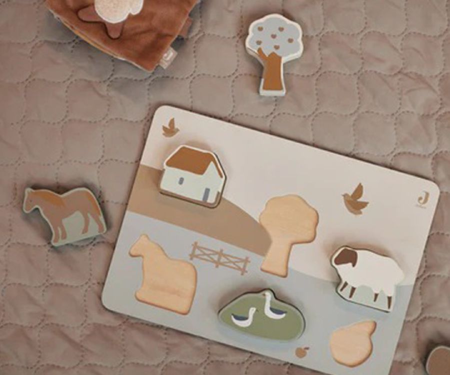 Inlegpuzzel Jollein Wooden Puzzle | Farm