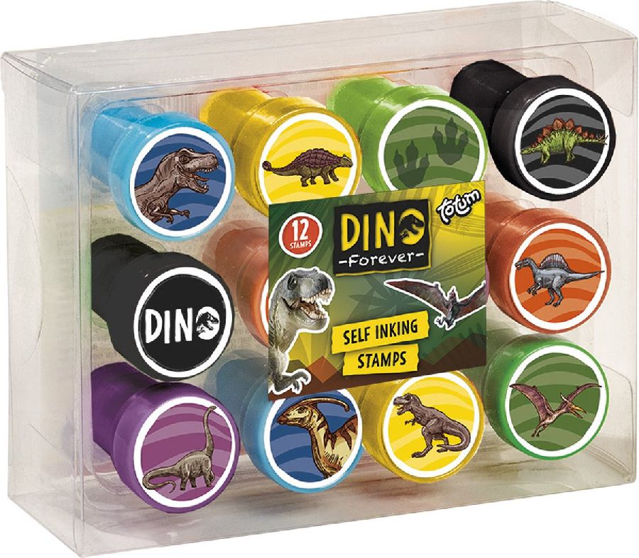 Stempel TOTUM Dino Zelfinktend Set, stempel met inkt | Totum