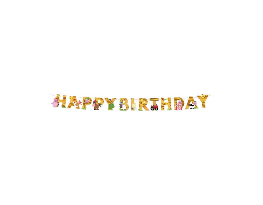 Feestartikelen PD Party Letter Banner - Happy Birthday, vlaggenlijn | Farm