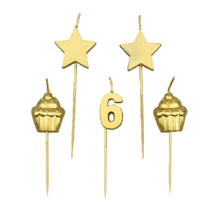 Feestartikelen PD Party Party Cake Candles - 6 Years, kaars