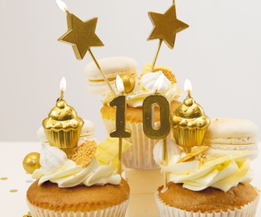 Feestartikelen PD Party Party Cake Candles - 10 Years, kaars