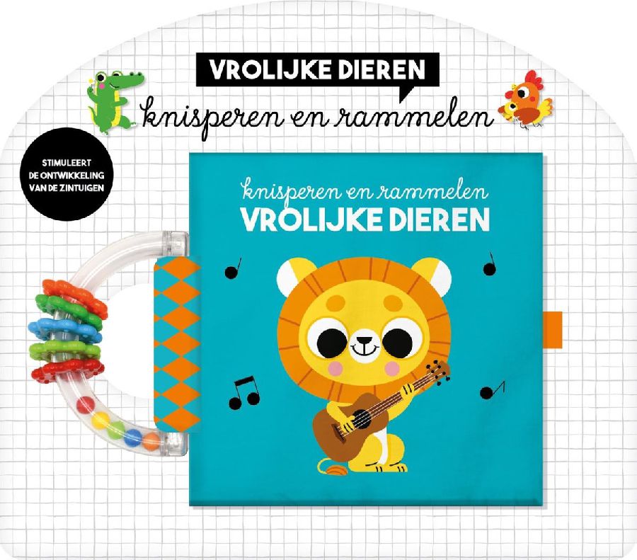 Interactief boek IMAGE BOOKS Knisperen en Rammelen - Vrolijke Dieren | knisperboek