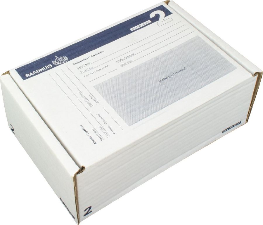 DOOS Postpakketdoos 2, 20 x 14 x 8 cm 1 st, wit, VERZENDING