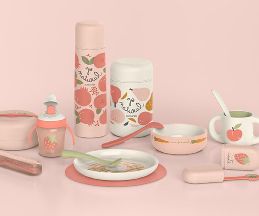 Bestek Suavinex On the go set, lepel | Go Natural strawberry