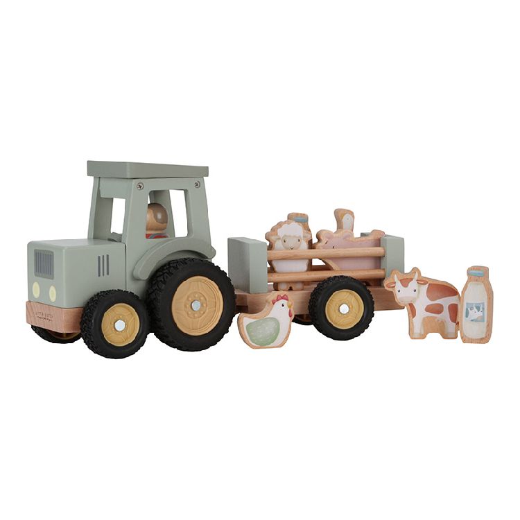 Voertuig Little Dutch Tractor met trailer | Little Farm