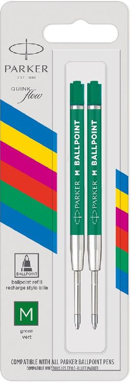 Balpen vulling Parker Quinkflow - medium, standaard, groen