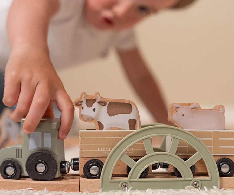 Autobaan & treinspoor Little Dutch Treinset | Little Farm