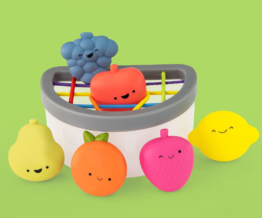 Stevige activiteitenkubus Sassy Fruit Fun Fill & Spil