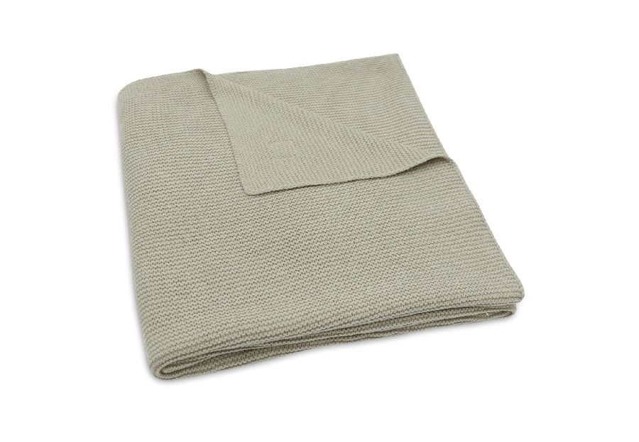 Deken Jollein, geschikt voor wieg/draagmand/park | Basic Knit olive green