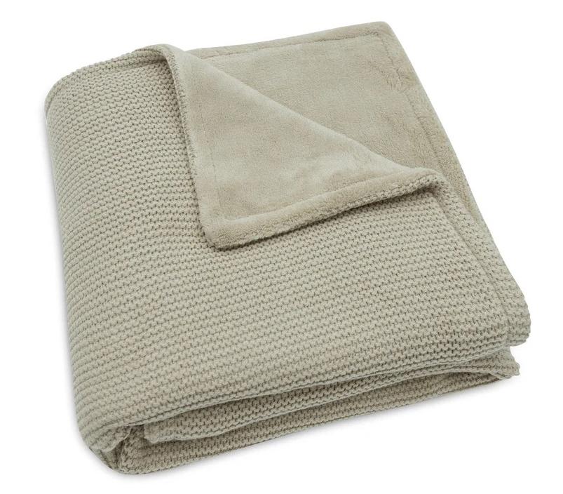 Deken Jollein, geschikt voor wieg/draagmand/park | Basic Knit olive green