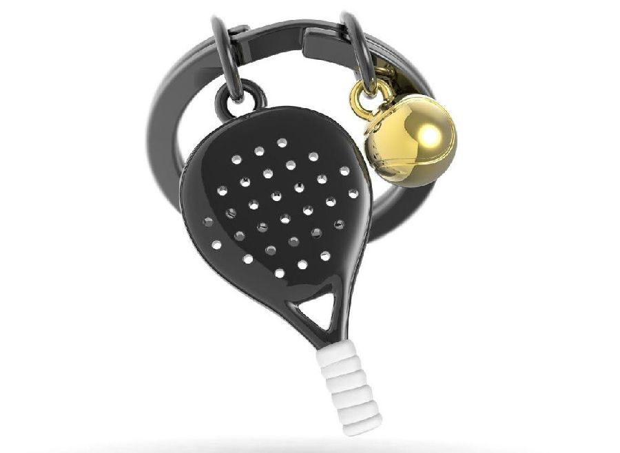 Sleutelhanger Metalmorphose Padel Racket, padelraket + balletje | Sport