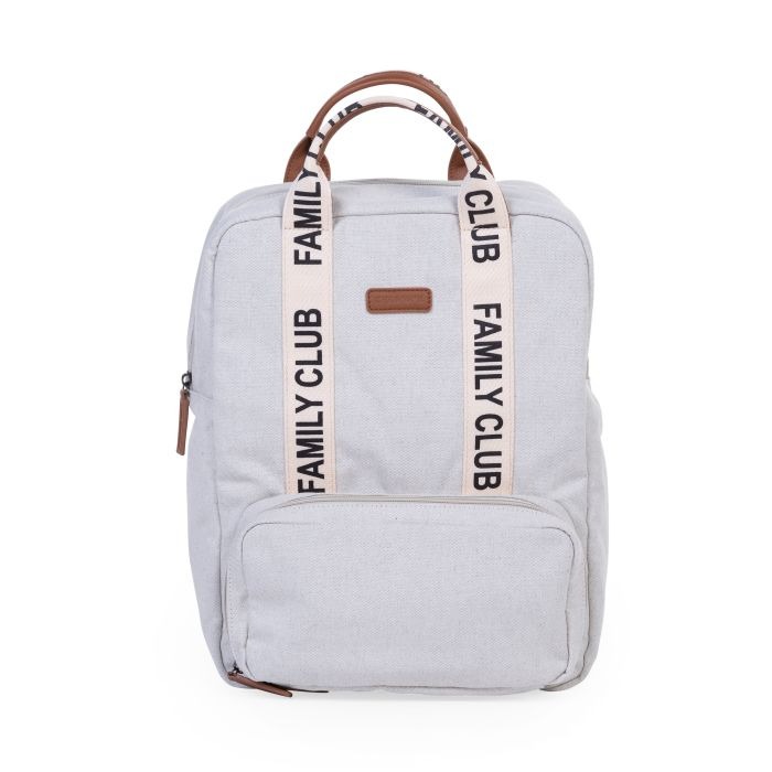 Verzorgingstas Childhome Backpack Family Club Signature Canvas, rugzak met luiermat | Signature Canvas offwhite